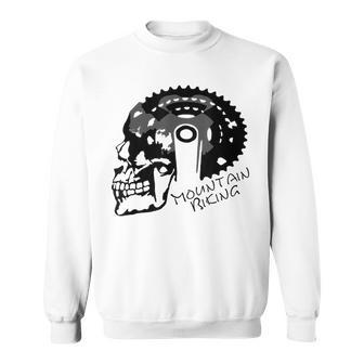 Biking Skull T Gears Bike Mountain Bike Sweatshirt - Monsterry UK