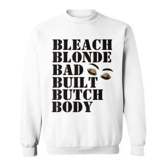 Bleach Blonde Bad Built Letter Print Graphic Sweatshirt - Seseable