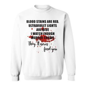 Blood Stains Are Red Ultraviolet Lights Are Blue & Women Sweatshirt - Monsterry