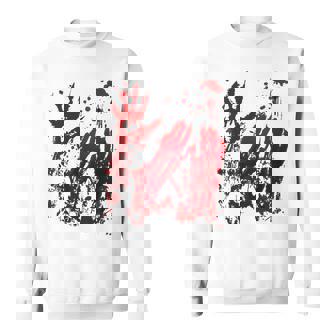 Bloody Red Hands Blood Splatter Zombie Outbreak Graphic Sweatshirt - Thegiftio UK