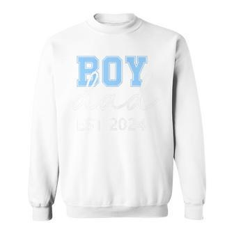 Boy Dad Est 2024 New Daddy Baby Expect First 1St Fathers Day Sweatshirt - Seseable