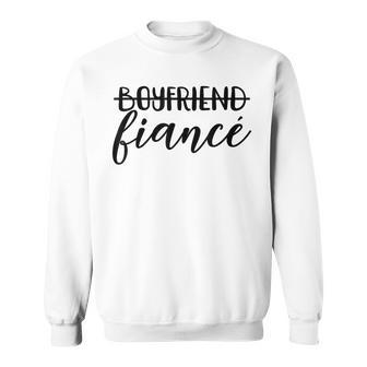 Boyfriend Fiancé Engagement Engaged Couple Matching Sweatshirt - Monsterry DE