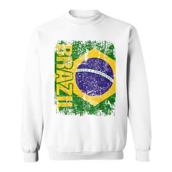 Brazil Brasil Flag Vintage Distressed Brazil Sweatshirt - Monsterry UK