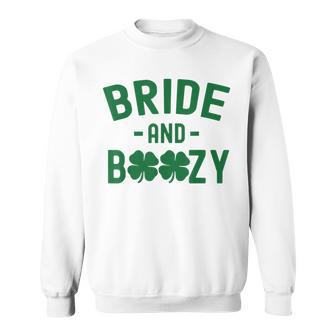 Bride And Boozy Irish St Patrick's Day Shamrocks Sweatshirt - Thegiftio UK