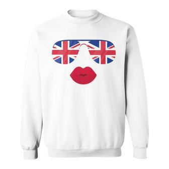 British Sunglasses Lips Flag United Kingdom Flags Uk Sweatshirt - Monsterry UK