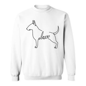 Bull Terrier Dogs Love Love Single Line Sweatshirt - Seseable