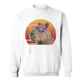 Capybara Don't Worry Be Capy Retro Vintage Capybara Sweatshirt - Monsterry