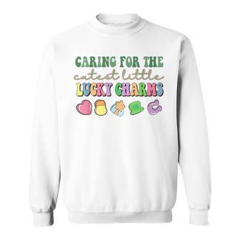 Caring For The Cutest Little Lucky Charm St Patrick's Day Sweatshirt - Thegiftio