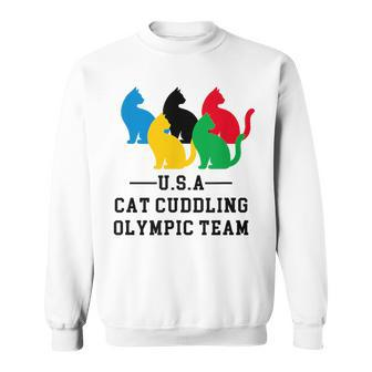 Cat Cuddling Olympic Team Sweatshirt - Monsterry UK