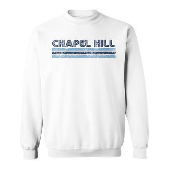 Chapel Hill North Carolina Vintage Three Stripe Weathered Sweatshirt - Monsterry DE