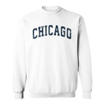 Chicago Illinois Il Vintage Sports Navy Sweatshirt - Monsterry AU
