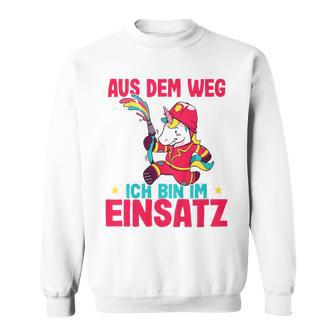 Children's Aus Dem Weg Bin Im Einsatz Fire Engine Unicorn Fire Brigade Sweatshirt - Geschenkecke