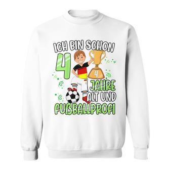 Children's Football Boy 4Th Birthday Ich Bin Schon 4 Jahre 80 Sweatshirt - Seseable