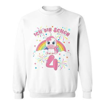 Children's Ich Bin Schon 4 Unicorn Sweatshirt - Seseable