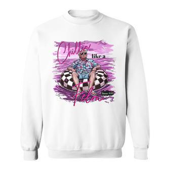 Chillin Like A Felon Retro Pink Summer Trump 2024 Sweatshirt - Monsterry