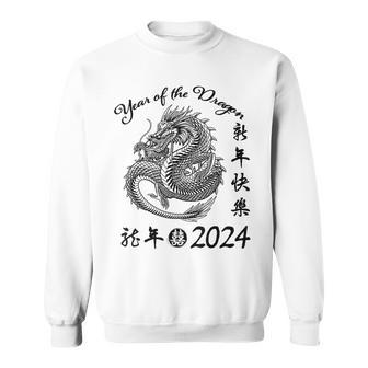 Chinese Calendar Dragon Year Happy New Year 2024 Graphic Sweatshirt | Mazezy