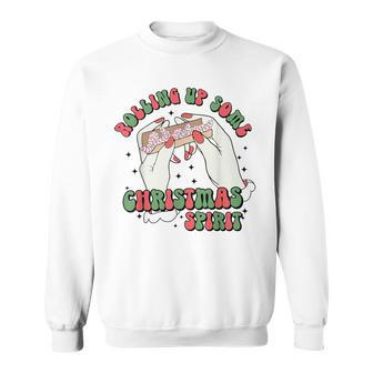 Christmas Tree Cakes Retro Rollin Up Christmas Spirit Sweatshirt - Seseable