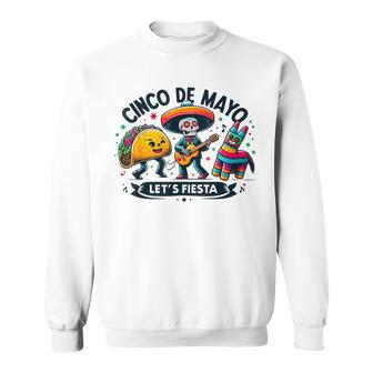 Cinco De Mayo Pinata Taco Sugar Skull Squad Let's Fiesta Sweatshirt - Monsterry DE