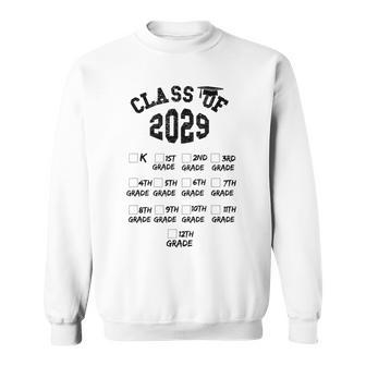 Class Of 2029 Grow With Me With Space For Check Marks Sweatshirt - Monsterry UK