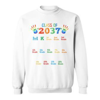 Class Of 2037 Grow With Me Color Handprint Pre-K 12Th Grade Sweatshirt - Monsterry UK