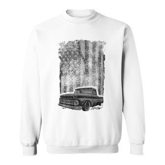 Classic Us Flag Vintage Pickup Truck Sweatshirt - Monsterry CA