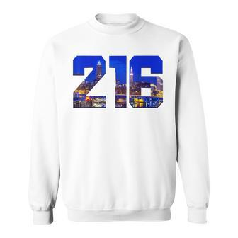 Cleveland 216 Area Code Pride Skyline Ohio Vintage Sweatshirt - Monsterry UK