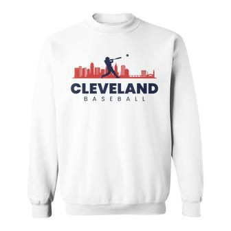 Cleveland Baseball Minimalist City Skyline Baseball Lover Sweatshirt - Monsterry CA