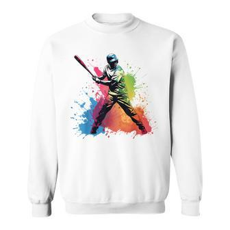 Colorful Baseball Player Boy On Baseball Sweatshirt | Mazezy