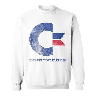 Commodore C64 Uppercase Letter Stone Washed Grunge Effect Sweatshirt - Monsterry