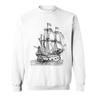 Cool Graphic Old Pirate Ship Sweatshirt - Monsterry UK