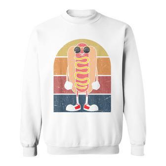 Cool Hot Dog Fast Food Sunglasses Weiner Foodie Retro Hotdog Sweatshirt - Monsterry
