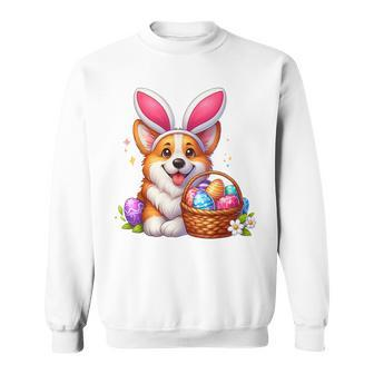 Corgi Bunny Ears Easter Day Cute Dog Puppy Lover Boys Girls Sweatshirt - Seseable