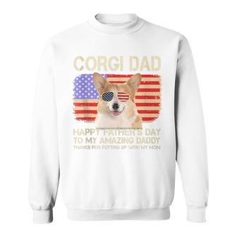 Corgi Dad Happy Fathers Day To My Amazing Daddy Dog Sweatshirt - Thegiftio UK