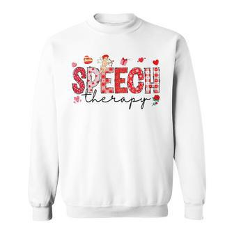 Cupid Heart With Arrow Valentines Day Speech Therapy Slp Sweatshirt - Seseable