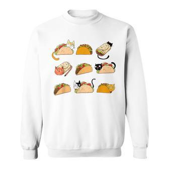 Cute Burrito Taco Cat Cinco De Mayo Taco Tuesday Cat Lovers Sweatshirt | Mazezy UK
