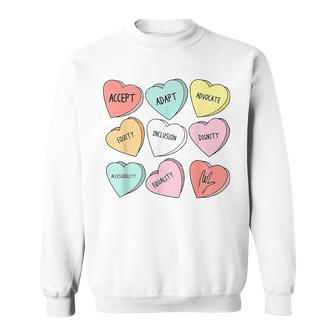 Cute Heart Valentines Day Love Special Education Teacher Sweatshirt - Seseable