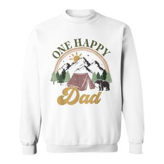 Cute One Happy Camper Birthday Decorations One Happy Dad Sweatshirt - Monsterry AU
