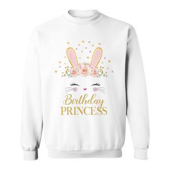 Cute Rabbit Face Bunny Birthday Party Decorations Girl Sweatshirt - Monsterry UK