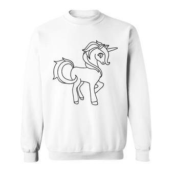 Cute Unicorn For Coloring Fun Diy Do It Yourself Color In Sweatshirt - Monsterry DE