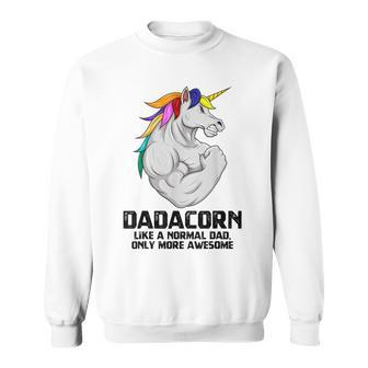 Dadacorn Muscle Dad Unicorn Fathers Day Sweatshirt - Monsterry CA