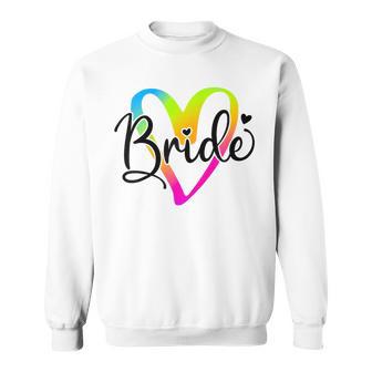 Damen Braut 2024 Junggesellinnenabschied Regenbogen Braut To Be Hochzeit Sweatshirt - Geschenkecke