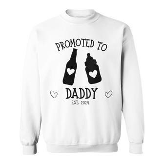 Damen Zum Papa Befördert 2024 Enthüllungon Neuemater Sohnater Wird Baby Mit-Ausschnitt Sweatshirt - Geschenkecke