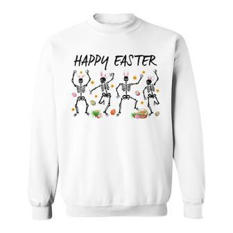 Dancing Skeletons With Bunny Ears & Easter Eggs Easter Day Sweatshirt - Monsterry AU
