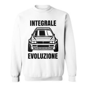 Delta Integrale Evoluzione Rally Auto White S Sweatshirt - Seseable