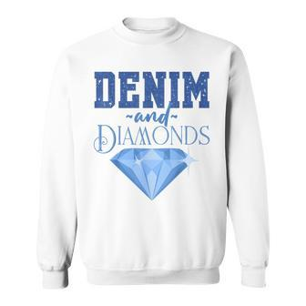 Denim Fabric Diamonds Stylish Skinny Jeans Lover Sweatshirt - Monsterry