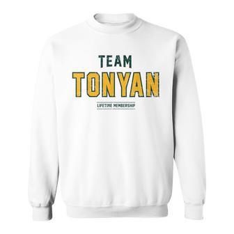 Distressed Team Tonyan Proud Family Surname Last Name Sweatshirt - Seseable