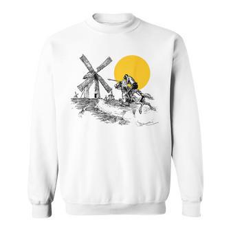 Don Quijote Gegen Windmill Im Sonnenschein Sweatshirt - Geschenkecke