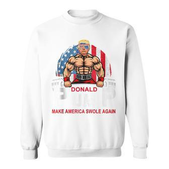Donald Pump Swole America Again Gym Fitness Trump 2024 Sweatshirt - Seseable