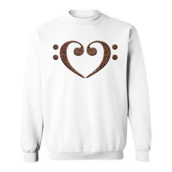 Double Bass Clef Heart Musical Notes Music Lover Bassist Sweatshirt - Monsterry CA