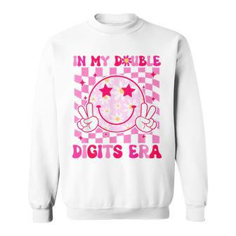 In My Double Digits Era Smile 10 Year Old 10Th Birthday Girl Sweatshirt | Mazezy